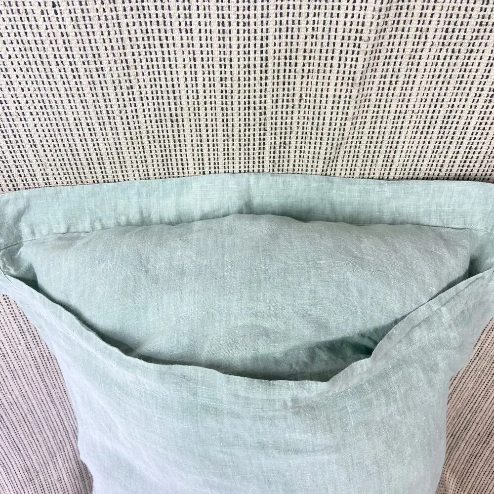 Restoration Hardware‎ Vintage Washed Belgian Linen Pillowcase Lt Green Standard